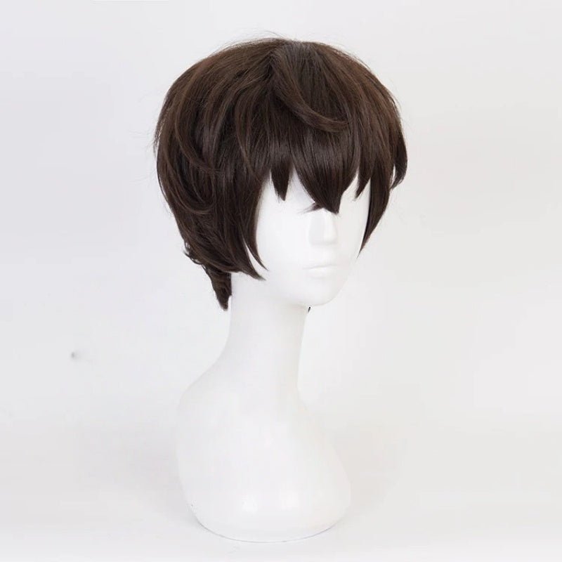 Anime Bungo Stray Dogs Dazai Osamu Short Brown Men Cosplay Wig - lemailwigs