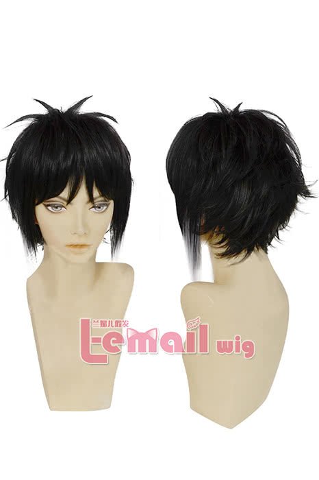 Anime Bungou Stray Dogs Ryunosuke Akutagawa Short Straight Black White Gradient Cosplay Wigs - lemailwigs