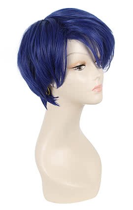 Anime Gekkan Shoujo Nozaki - kun Yuu Kashima Short Dark Blue Cosplay Wigs - lemailwigs