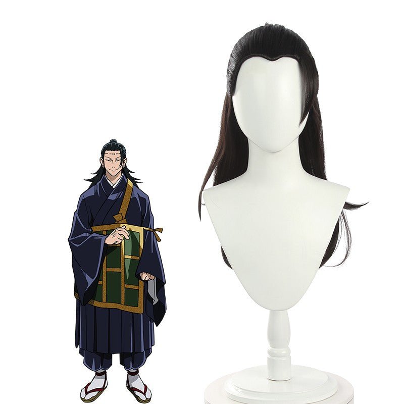 Anime Jujutsu Kaisen Suguru Getou Long Black Men Cosplay Wigs - lemailwigs