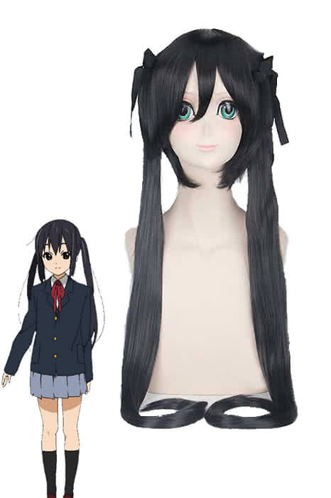 Anime K - ON! Azusa Nakano Long Straight Black Ponytails Cosplay Wig - lemailwigs