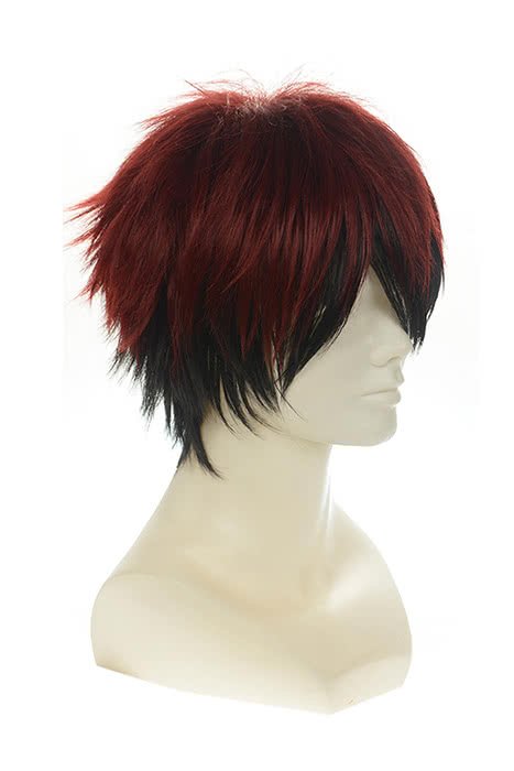 Anime Kuroko's Basketball Kagami Taiga Cosplay Wigs Red Mixed Black Short Straight - lemailwigs