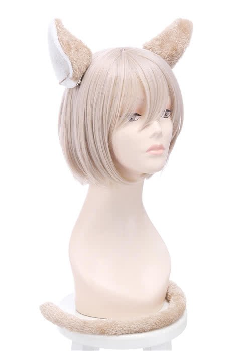 Anime Life in A Different World From Zero Felix Argyle Khaki Light Brown Synthetic Hair Short Straight Bob Style Cospaly Wigs - lemailwigs