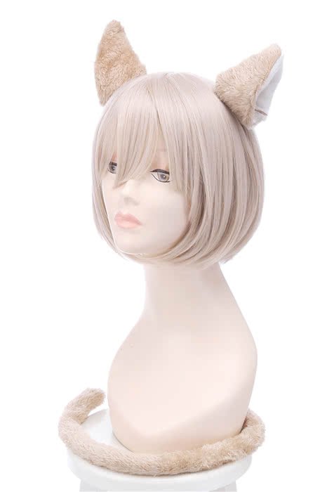 Anime Life in A Different World From Zero Felix Argyle Khaki Light Brown Synthetic Hair Short Straight Bob Style Cospaly Wigs - lemailwigs