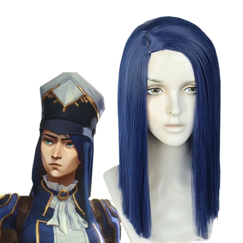 Anime LOL Arcane Caitlyn Plicewoman Purple Long Straight Cosplay Wigs - lemailwigs