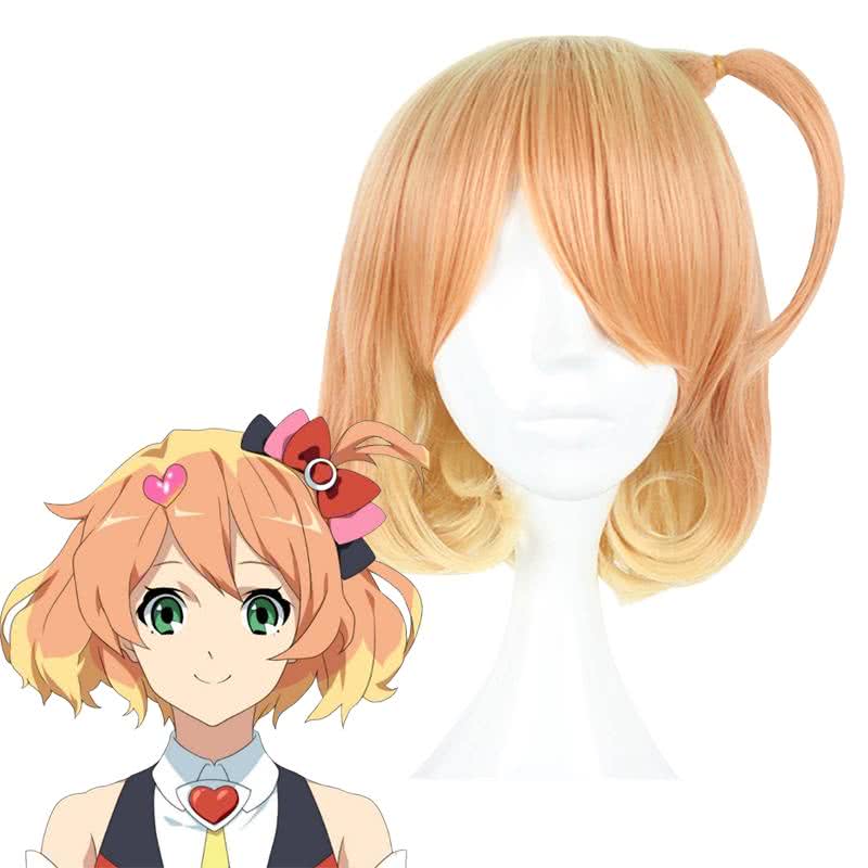 Anime Macross Delta Freyja Wion Short Curly Mixed Yellow Cosplay Wigs - lemailwigs