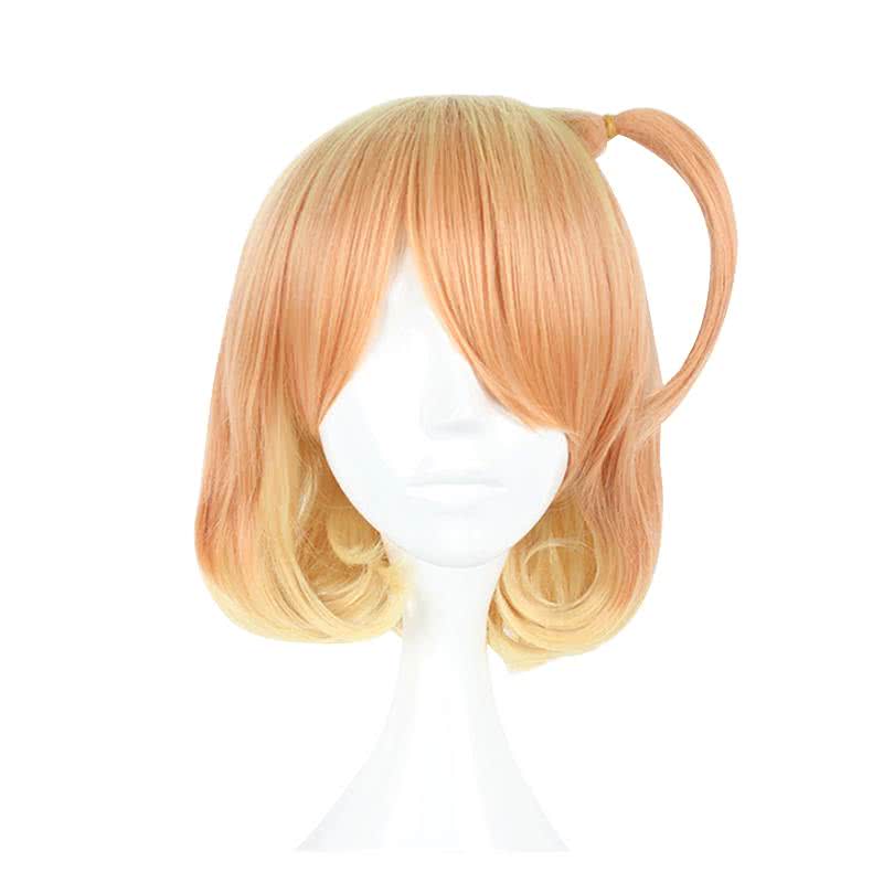 Anime Macross Delta Freyja Wion Short Curly Mixed Yellow Cosplay Wigs - lemailwigs