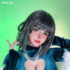 Anime One Punch Man Fubuki 40cm Dark Green Straight Cosplay Wigs - lemailwigs