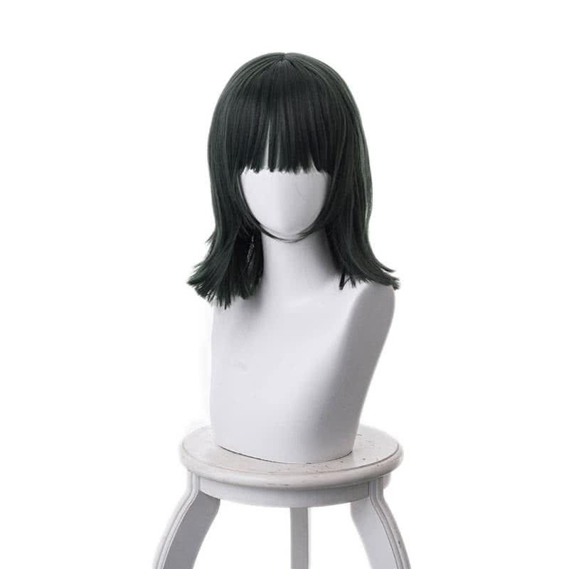 Anime One Punch Man Fubuki 40cm Dark Green Straight Cosplay Wigs - lemailwigs