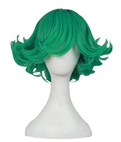 Anime One Punch Man Tatsumaki Green Curly Cosplay Wigs - lemailwigs