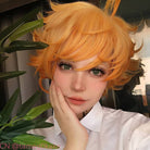 Anime The Promised Neverland Emma Short Curly Yellow Cosplay Wigs - lemailwigs