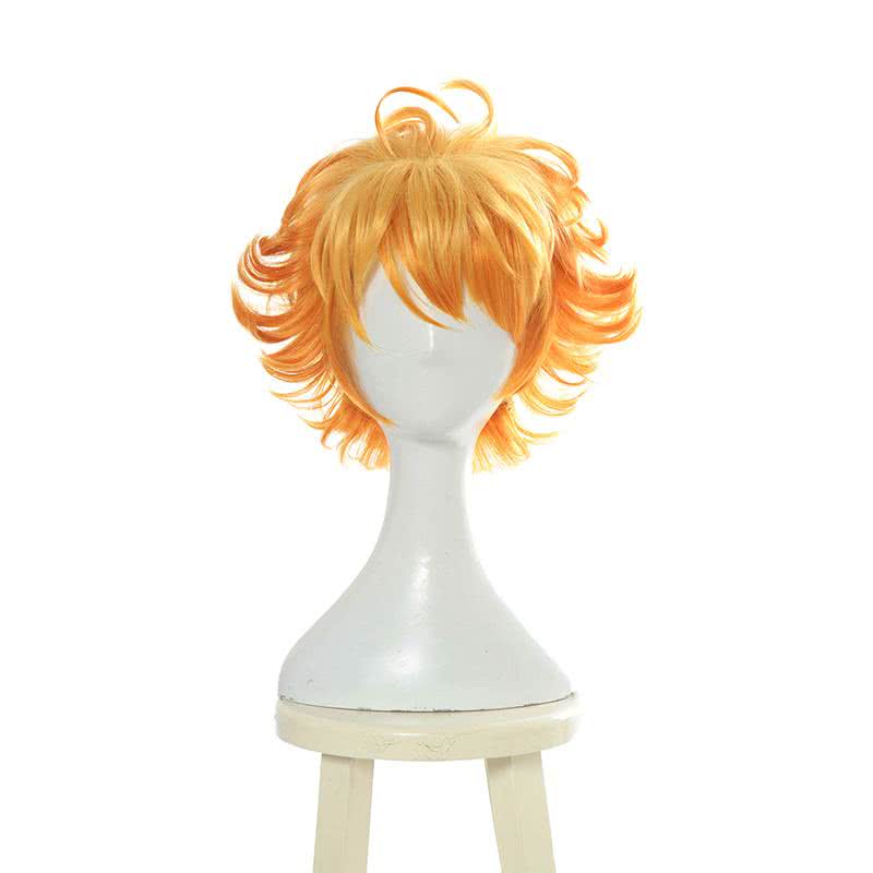 Anime The Promised Neverland Emma Short Curly Yellow Cosplay Wigs - lemailwigs