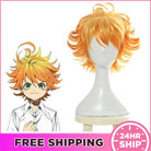 Anime The Promised Neverland Emma Short Curly Yellow Cosplay Wigs - lemailwigs