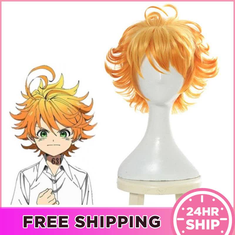 Anime The Promised Neverland Emma Short Curly Yellow Cosplay Wigs - lemailwigs