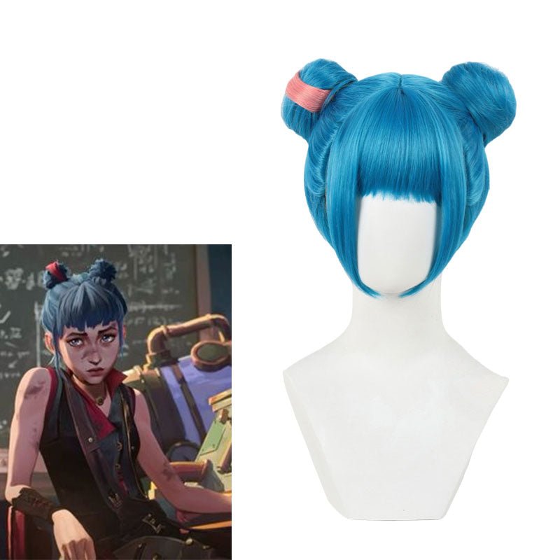Arcane 2 Jinx Double Bun Cosplay Wig - lemailwigs