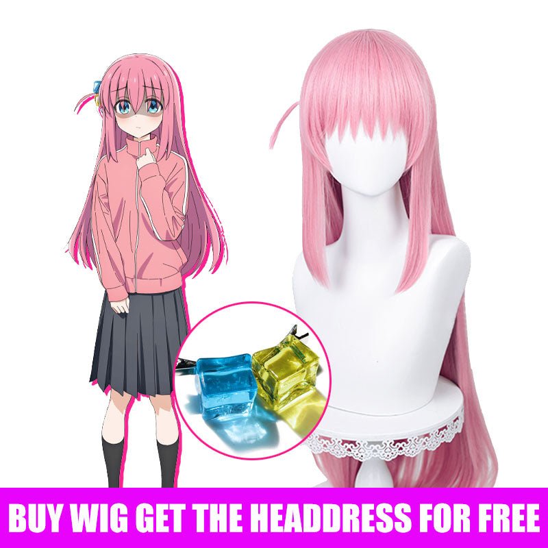Bocchi the Rock Hitori Gotou Long Pink Cosplay Wig - lemailwigs