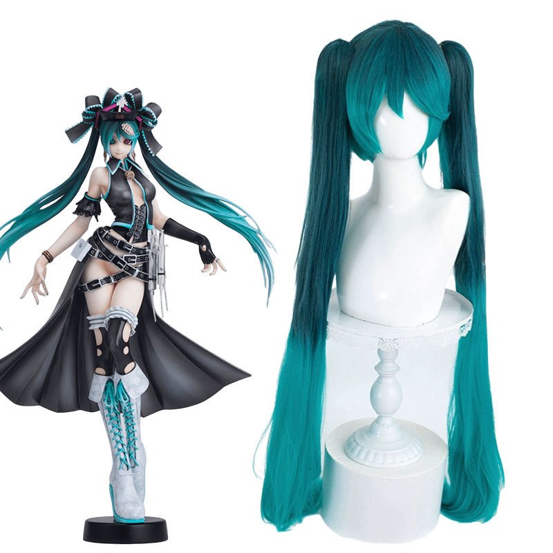 Calne Ca Hatsune Miku Green Black Cosplay Wig - lemailwigs