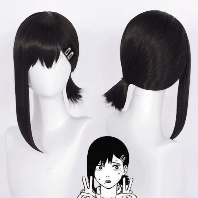 Chainsaw Man Kobeni Higashiyama Short Black Ponytail Cosplay Wigs - lemailwigs