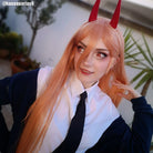 Chainsaw Man Power Long Straight Orange Halloween Cosplay Wigs - lemailwigs