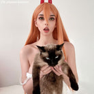 Chainsaw Man Power Long Straight Orange Halloween Cosplay Wigs - lemailwigs