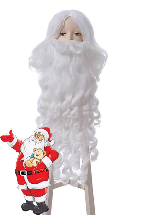 Christmas Day Santa Claus white beard Cosplay Wigs - lemailwigs