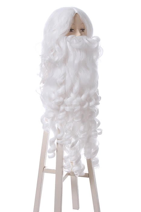 Christmas Day Santa Claus white beard Cosplay Wigs - lemailwigs