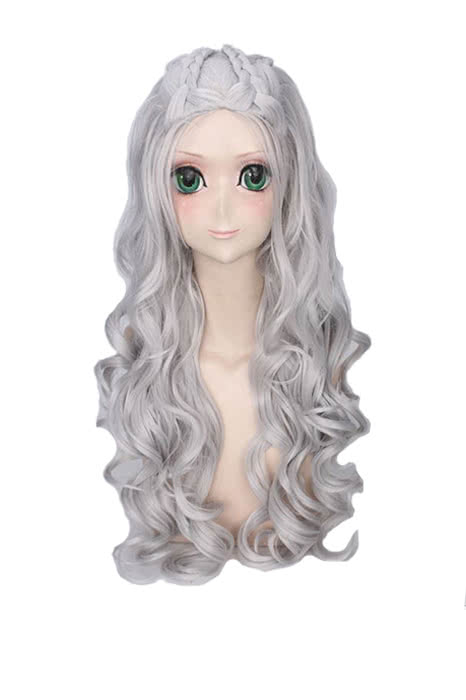 Daenerys Targaryen Silver Curly Cosplay Wigs - lemailwigs