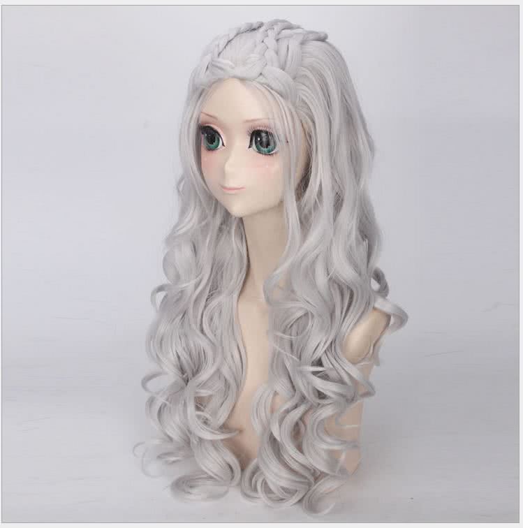 Daenerys Targaryen Silver Curly Cosplay Wigs - lemailwigs