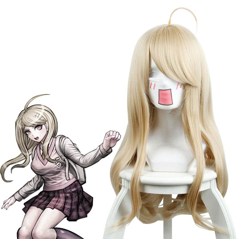 Danganronpa V3 Akamatsu kaede Long Straight Blonde Cosplay Wigs - lemailwigs