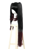 Date A Live Tokisaki Kurumi Long Straight Ponytails Black Mixed Dark Red Cosplay Wigs - lemailwigs