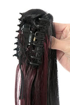 Date A Live Tokisaki Kurumi Long Straight Ponytails Black Mixed Dark Red Cosplay Wigs - lemailwigs