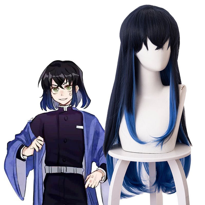 Demon Slayer Hashibira Inosuke Long Gradient Cosplay Wigs - lemailwigs