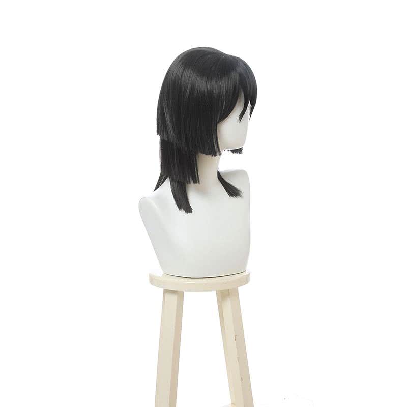 Demon Slayer / Kimetsu no Yaiba Iguro Obanai Short Layer Black Cosplay Wigs - lemailwigs