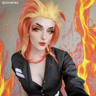 Demon Slayer / Kimetsu no Yaiba Rengoku Kyoujurou Yellow Mixed Red Ponytail Cosplay Wigs - lemailwigs