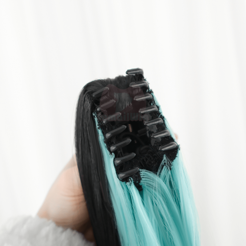 Demon Slayer / Kimetsu no Yaiba Tokitou Muichirou Long Straight Black Gradient Color Cosplay Wigs - lemailwigs