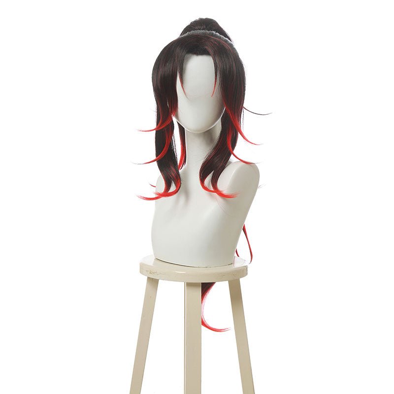 Demon Slayer Kokushibou Kokushibo Black Mixed Red Cosplay Wig - lemailwigs