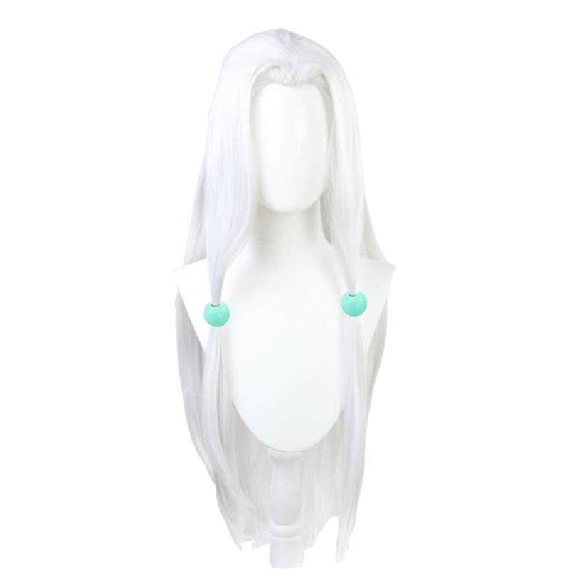 Demon Slayer Rui Spider Sister White Long Straight Cosplay Wigs With Free Headdress - lemailwigs