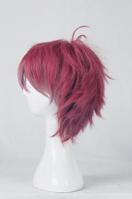 Diabolik Lovers Sakamaki Ayato Dark Wine Red Short Straight Anime Wigs Fluffy Synthetic Cosplay Wigs - lemailwigs