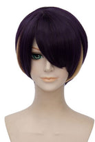 Ensemble Stars Shinobu Sengoku Dark Purple With Yellow Highlight Color Anime Short Straight Cosplay Wigs JF241 - lemailwigs
