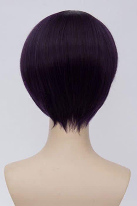 Ensemble Stars Shinobu Sengoku Dark Purple With Yellow Highlight Color Anime Short Straight Cosplay Wigs JF241 - lemailwigs