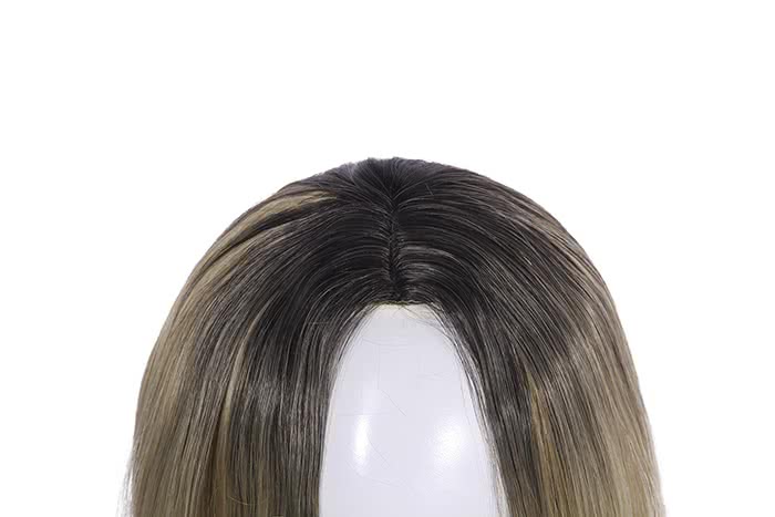 Fashion European Black Gradient Blond Long Curly Women Wigs - lemailwigs