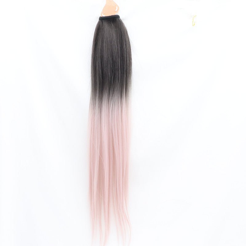 Fashion Long Straight Hair Gradient Pink Ponytail Cosplay Wigs - lemailwigs