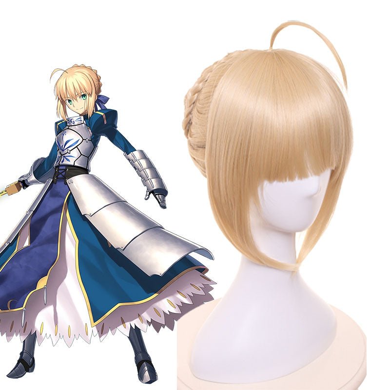 Fate Stay Night Saber Artoria Gold Cosplay Wig - lemailwigs
