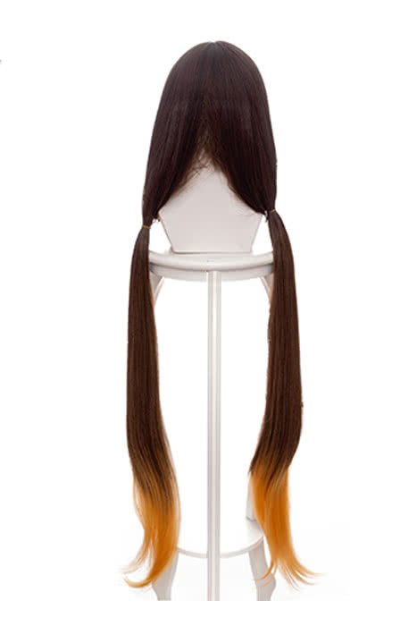 Fate/GrandOrder Osakabehime Cosplay Wigs Brown Mixed Yellow Long Bunches - lemailwigs