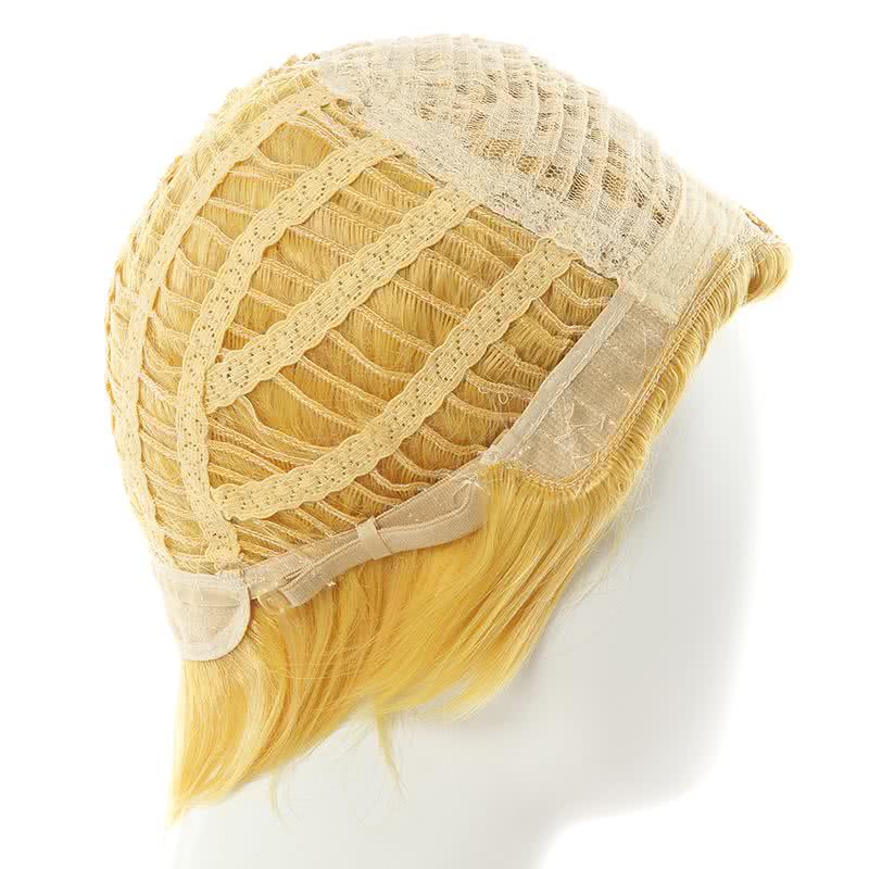 Fate/stay night Blonde Short Styled Synthetic Hair Curly Cosplay Wigs - lemailwigs