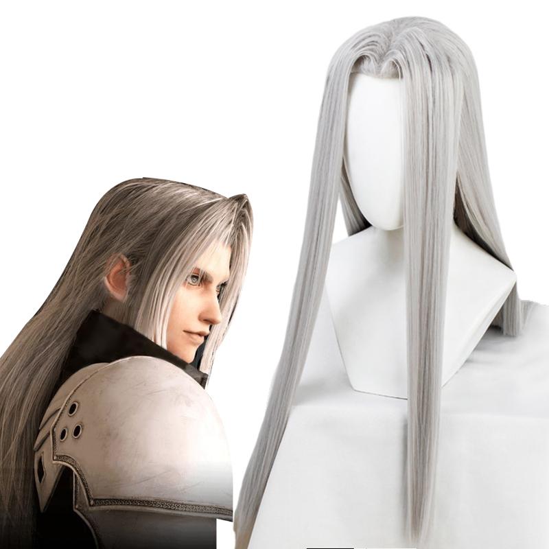 Final Fantasy Sephiroth Long Silver Straight Men Cosplay Wigs - lemailwigs