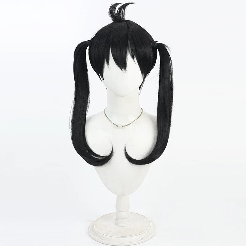 Fire Force Kotatsu Tamaki Long Straight Ponytail Black Cosplay Wigs - lemailwigs
