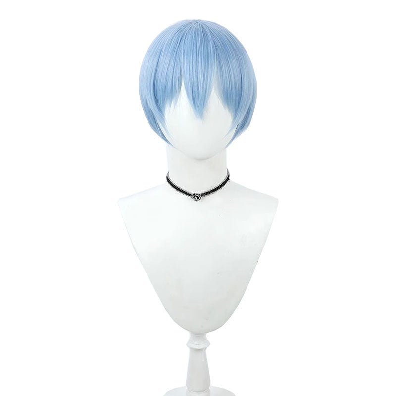 Frieren: Beyond Journey's End Himmel Short Blue Cosplay Wig - lemailwigs
