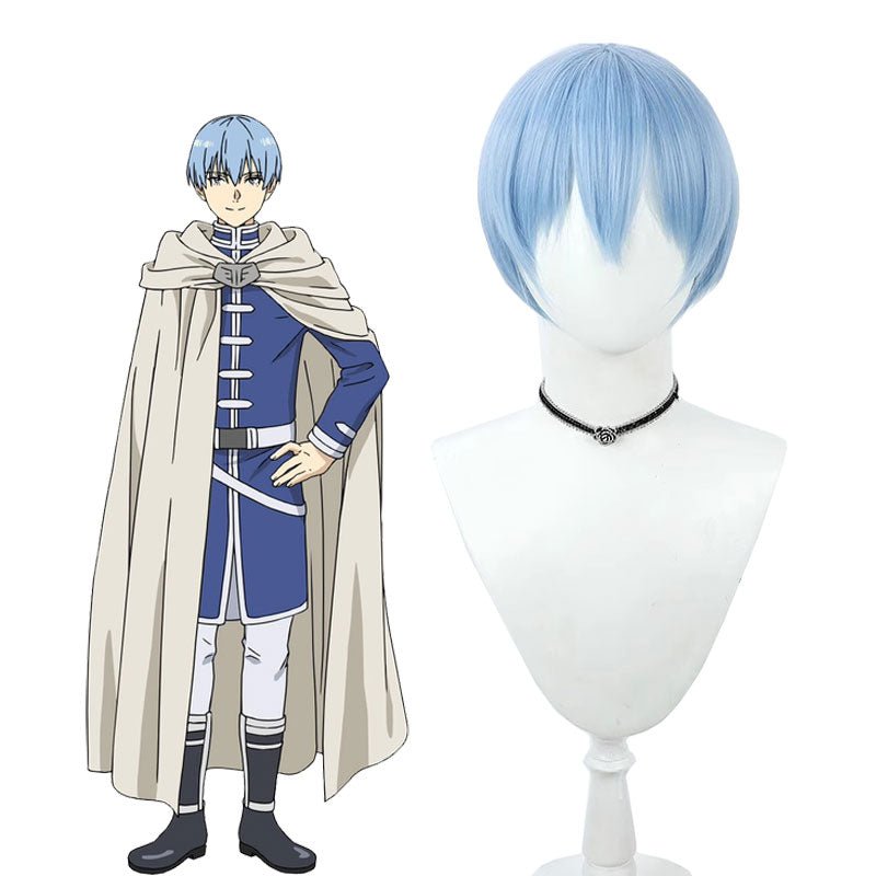 Frieren: Beyond Journey's End Himmel Short Blue Cosplay Wig - lemailwigs