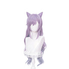 Game Genshin Impact Keqing Long Mixed Purple Ponytail Cosplay Wigs With Ears - lemailwigs